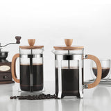 Hot-selling Wholesale Customized Coffee Moka Pot with wood handle and strainer