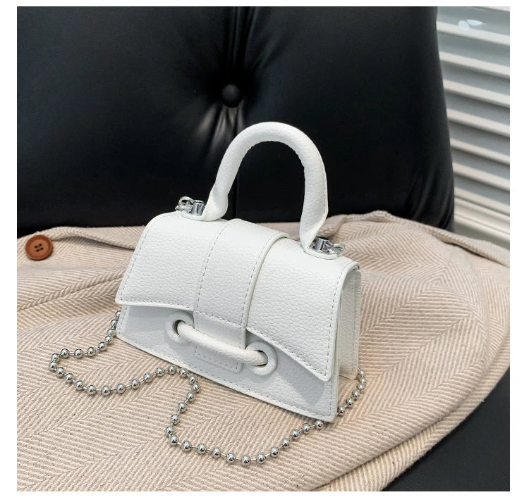 Women Mini Handbag Korean Style Chic Solid Texture Chain Crossbody Bag Ladies Summer High-Grade New Lipstick Commuter Bags