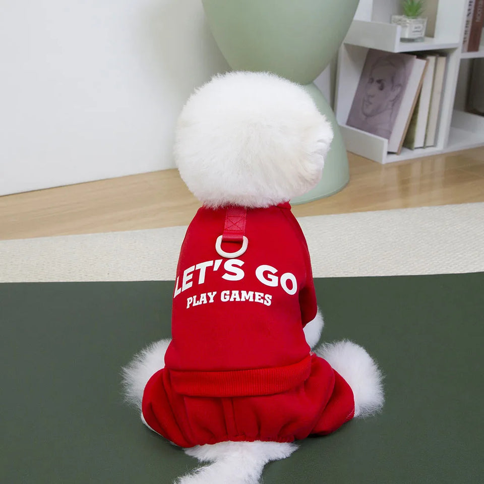 4 Legs Dog Hoodies Jumpsuit for Small Dogs Puppy Clothes Sport Dog Pullover Sweatshirt Doggies Winter Coat Warm Pet Cat Apparel