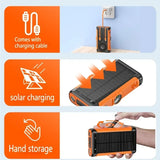 2025 NEW Solar Power Bank 20000mAh 22.5W Magnetic Wireless Powerbank Hand Crank with Cable Portable Charger for Outdoor Camping