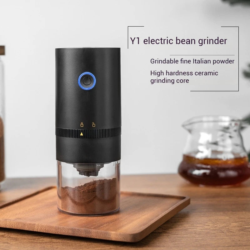 Portable Electric Coffee Grinder with USB Charging Adjustable Ceramic Grinding Core Long Endurance for Outdoor Travel