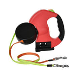 3M Dual Puppy Leash Automatic Small Dog Rope for 2 Dog Leash Multifunctional Strong Nylon Pet Rope with Night Light Bag Storage