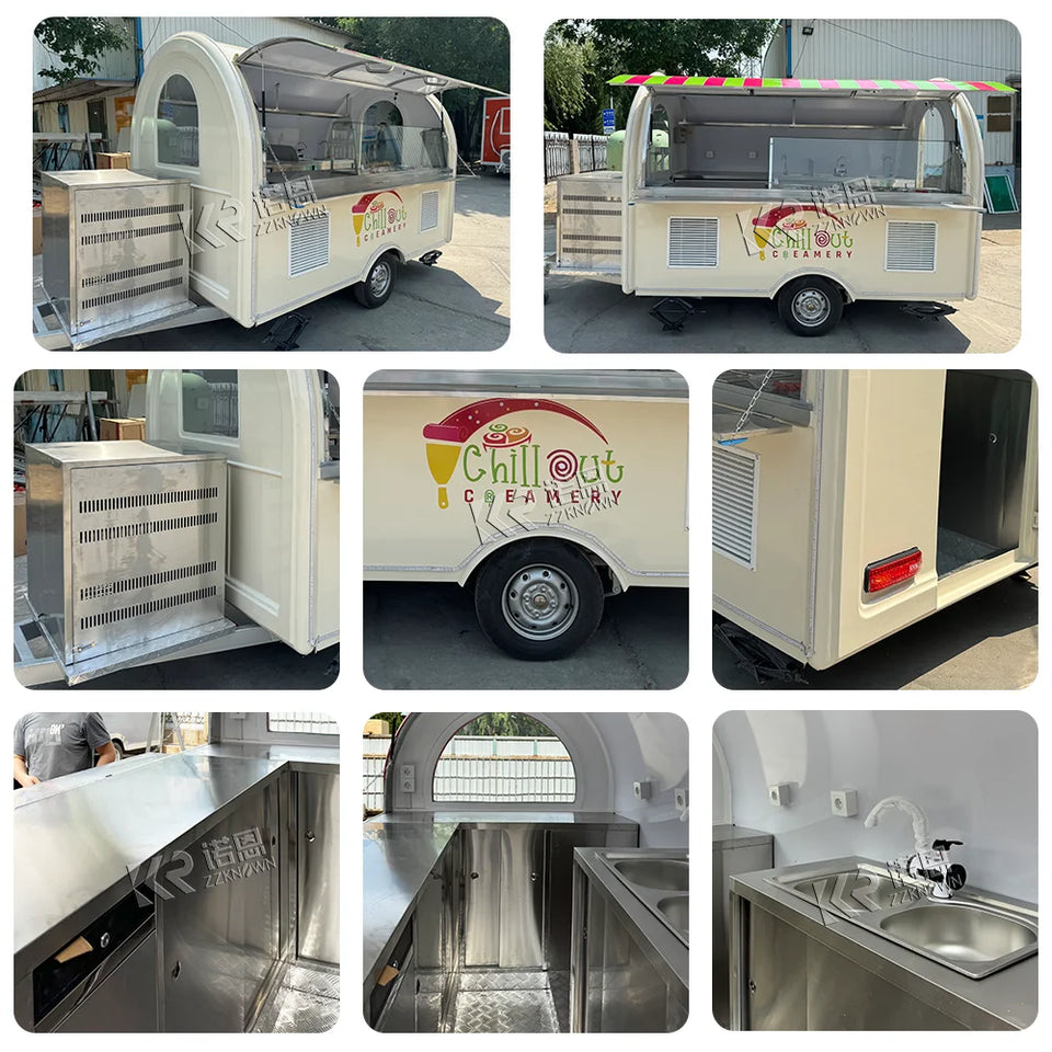 Food Vending Van Catering Fully Equipped Concession Street Mobile Food Truck Cart Fast Food Mobile Store Truck Boutique Trailer