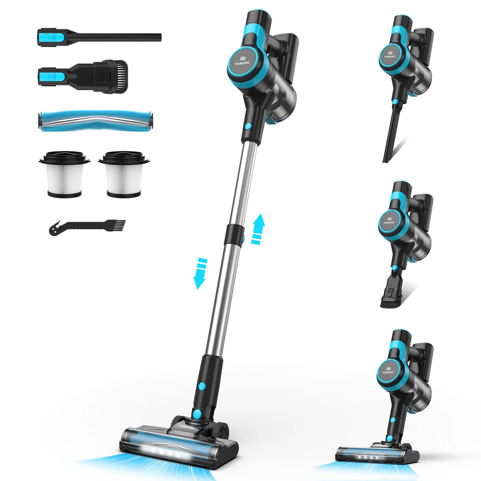 TASVAC 28KPa Cordless Vacuum Cleaner Powerful Suction 6-in-1 Lightweight Handheld Stick Vacuum 40min Runtime for Carpet Pet Hair