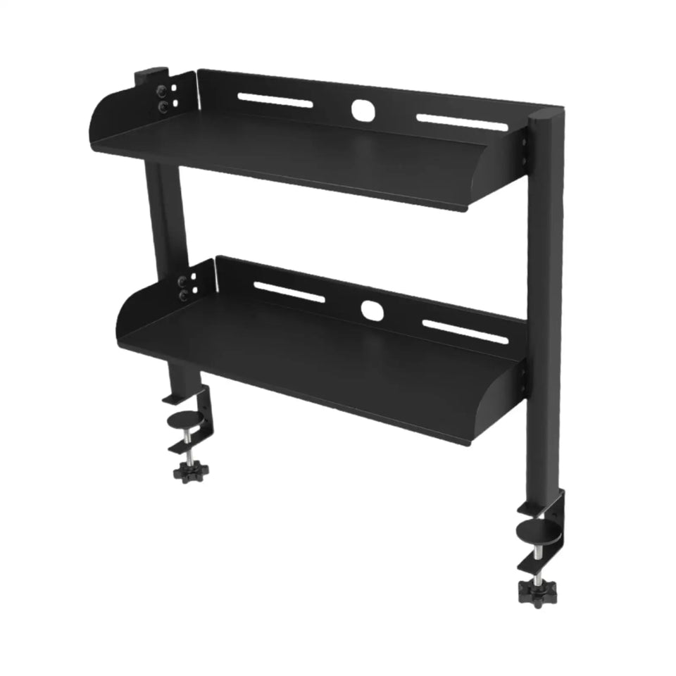 Clamp on Desk Shelf Black Desk Organizer Strong Load Bearing for Sundries Gaming Devices Office