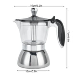 4 Cups Moka Pot Stainless Steel Coffee Pot Quickly Make Espresso Italian Coffee Machine Home Brewing Kettle for Electric Stove