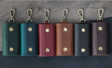 100 % Genuine leather   Multi-function Key Bag High Quality Crazy Horse leather Key Pouch Unisex Leather Business Gift