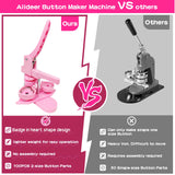 Heart-Shaped Button Maker Machine, DIY Pin Button Maker Press Machine Kit (Pink) Great gift