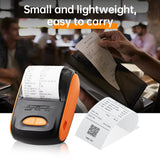 Receipt Printer Portable 58mm Mobile Thermal Printer Wireless BT Mini Bill Ticket Printing Printer with 1pcs Thermal Paper Rolls