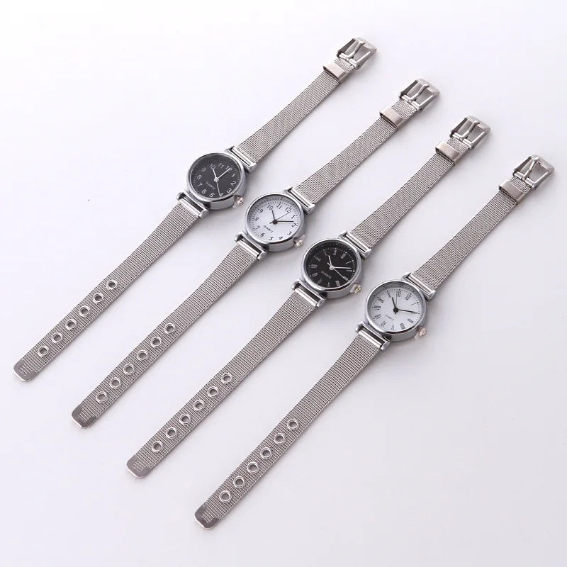 Fashion Watches for Women Female Watches Clock Luxury Wrist Watch White Stainless Steel Band Classic Quartz Watches Daily Gifts