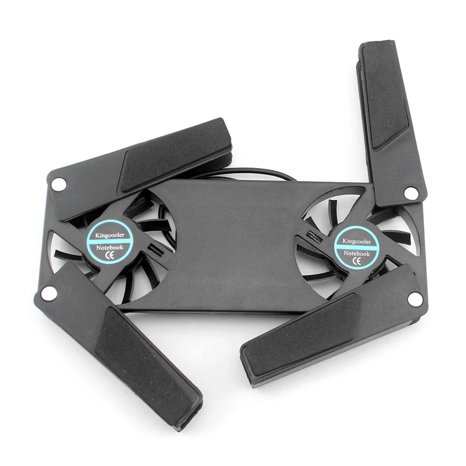 1-5PCS Air-cooling Laptop Cooler Bracket USB Powered Cooling Dock Laptop Cooling Pad 2 Fan for Notepad Universal PC Computer