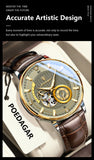 POEDAGAR Fashion Business Men Watch Waterproof Luminous Hollow Tourbillon Male Clock Automatic Mechanical Leather Men's Watches
