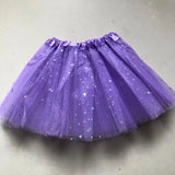 Kids Baby Star Glitter Dance Tutu Skirt For Girl Sequin 3 Layers Tulle Toddler Pettiskirt Children Chiffon 2-8T