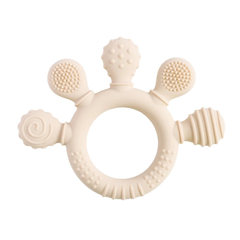 1PC Baby Silicone Teether Toys BPA Free Silicone Finger Ring Pacifier Chain Soothing Teething Toys For Newborn Teething Gifts