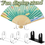 〔W〕1/2pcs Acrylic Fan Display Stands Foldable Fan Stand Holder Space-Saving Desk Organizer For Japanese & Chinese Hand Fans