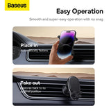Baseus Car Phone Holder for iPhone Xiaomi Samsung Car Phone Stand Car Mount with Hook Clip Auto Locking Easy Install