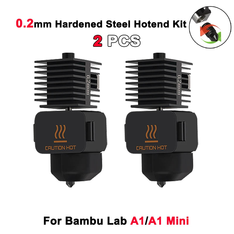 Hotend Kit For Bambu Lab A1/A1 Mini Fast Speed Hot End Assembly 0.2/0.4/0.6/0.8mm Hardened steel Nozzle 3D Printer Part