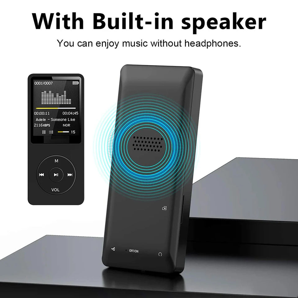 Portable MP4 FM card insertion Bluetooth player MP3 USB Charger Player FM Radio Recorder Lossless Sports Hifi Music Player