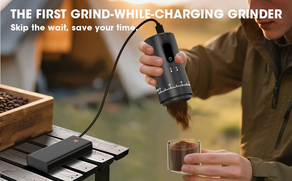 NEW Portable Electric Coffee Grinder 2000mAh Rechargeable 38 Gears External Adjustable Professional Ceramic Burr Fast Grinding
