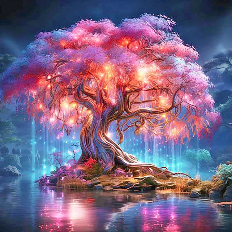 HUACAN Full Diamond Painting Tree New Arrivals 2024 Diamond Mosaic Landscape Rhinestone Pictures Craft Kit