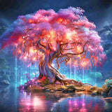 HUACAN Full Diamond Painting Tree New Arrivals 2024 Diamond Mosaic Landscape Rhinestone Pictures Craft Kit