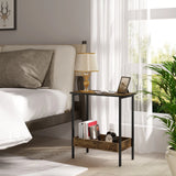WOLTU Side Table Coffee Table with 2 Shelves Sofa Console Table with Storage Space for Corner Living Room Bedroom