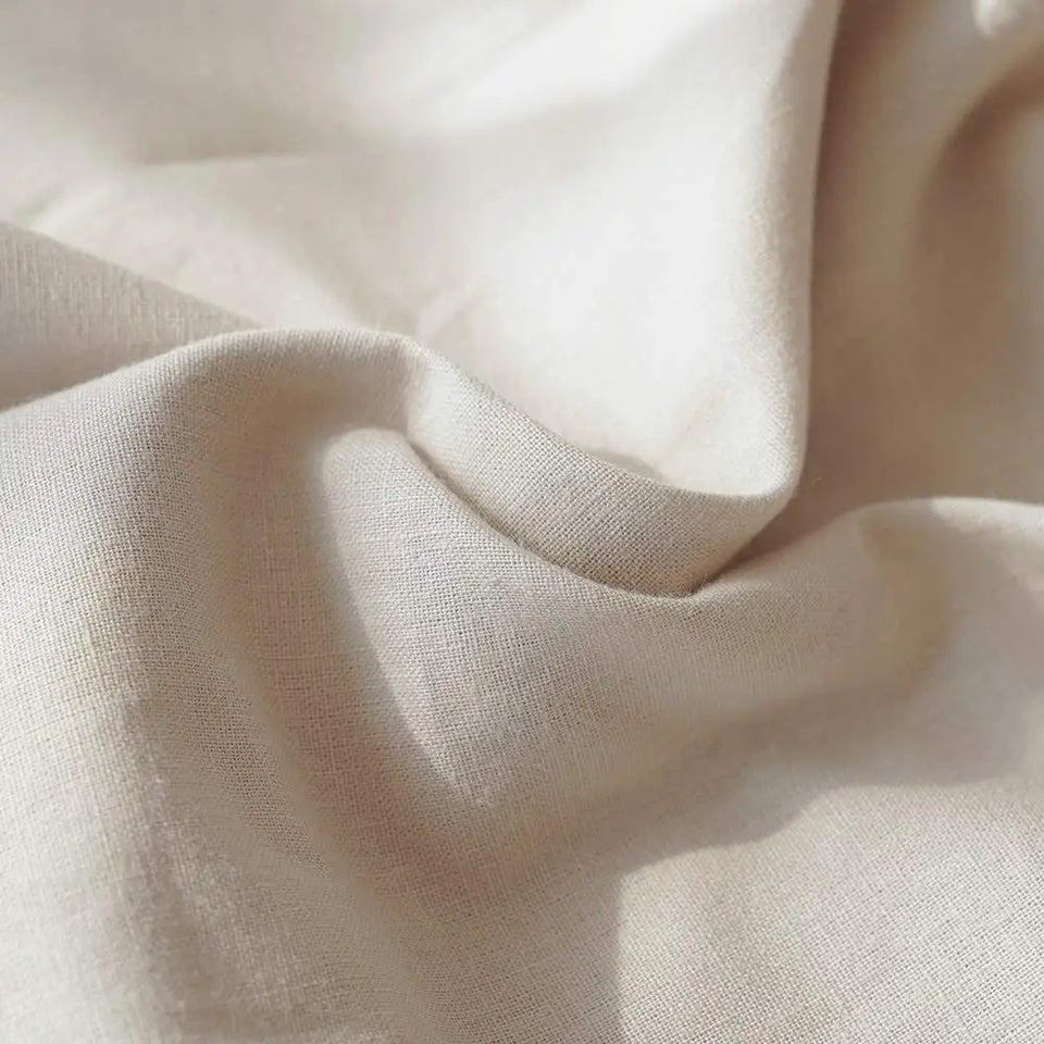 Simple&Opulence Linen Fitted Sheet (1 Piece) - 14 Inch Deep Pocket Mattress Cover Natural Flax Cotton Soft Breathable  Bedding