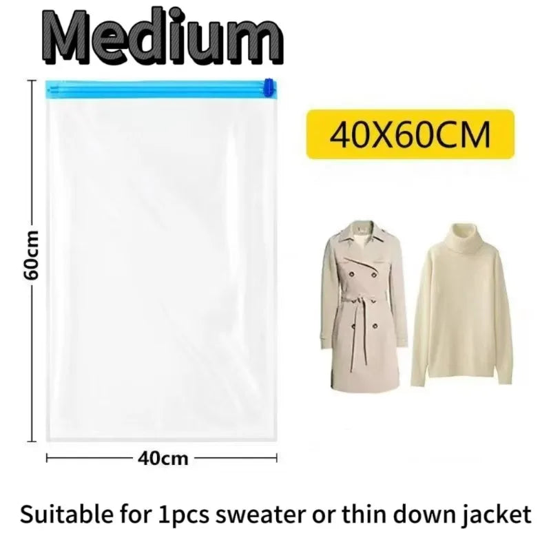 Compression Bags No Vacuum Needed,Travel Camping Essentials Vacuum Bags for Luggage Packing Roll Up Space Saving Storage Bag