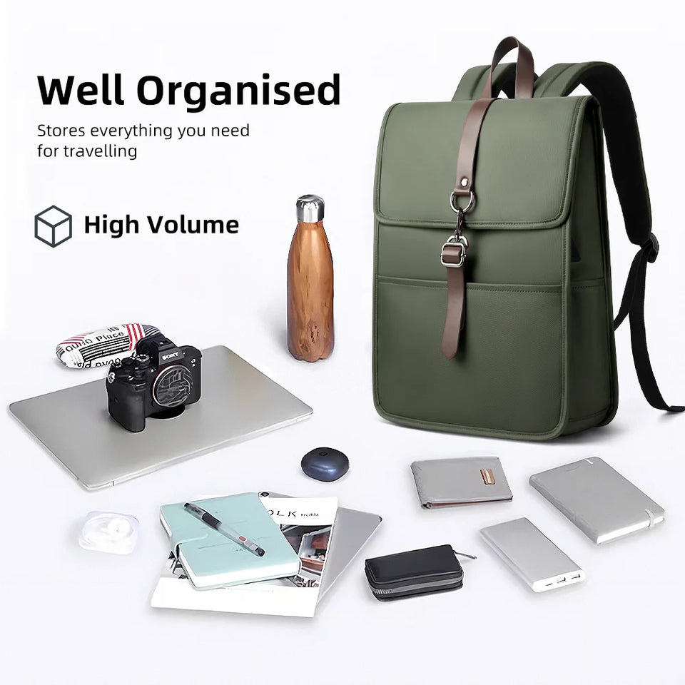 HK Men's Fashion 15.6" Laptop Backpack Waterproof Work Backpacks Teenage Student Charging Travel Shoulder Bag Women's Backpack