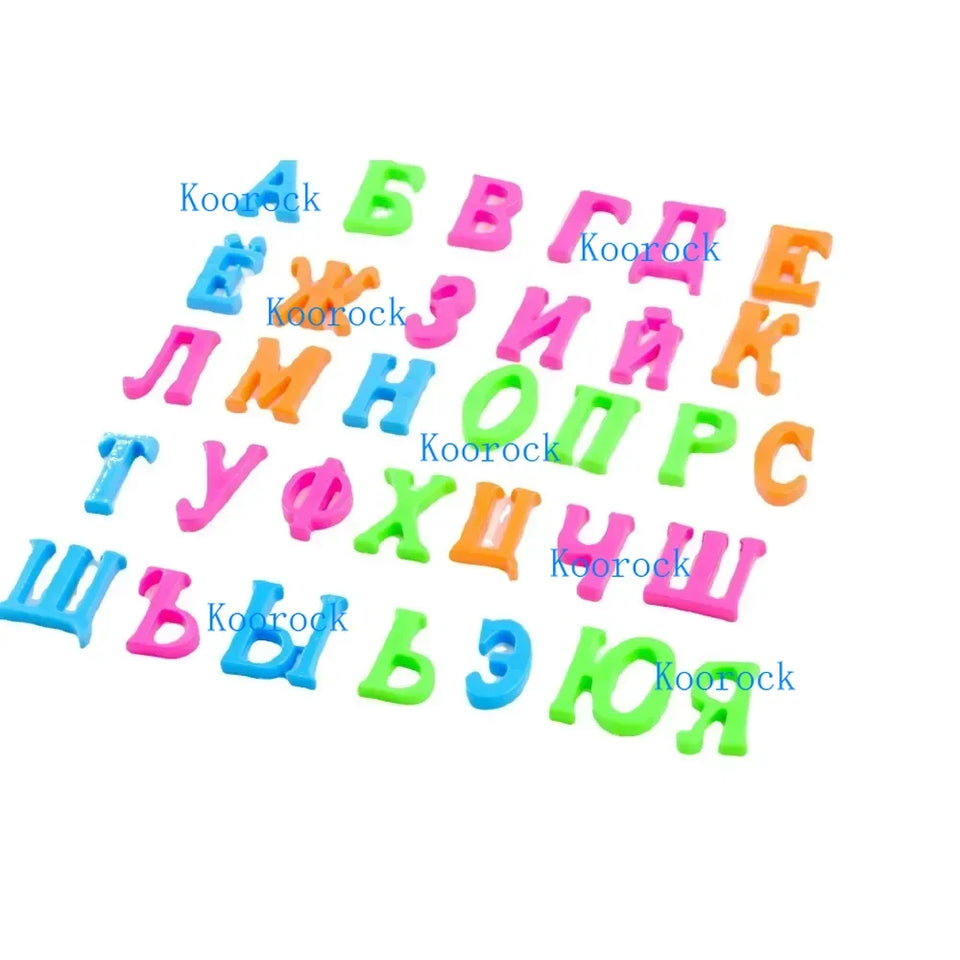Colorful and Odorless Magnetic Letters in 4cm Uppercase Russian Alphabet for Infant Early Education