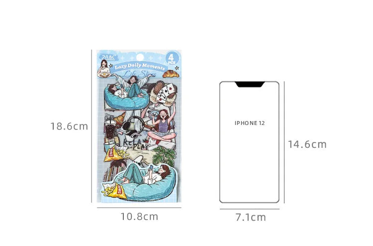 JIANWU Good Collection Book Series Vintage Life Character Landscape Material Collage PET Sticker Creative DIY Journal Stationery