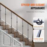SucceBuy Staircase Metal Balusters Galvanized Decorative Banister Spindles with Hollow Baskets Spiral Stair with Shoes Screws