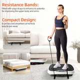 Vibration Plate Exercise Machine Portable Fat-Burning Machine Weight Loss 220 lbs Full-Body Workout Shaker BT Remote Control