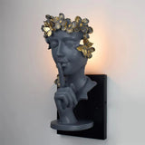 Dropshipping Resin led Wall Lamp Modern Girl Portrait Wall Light Face Art Lamp Bedroom Living Room Home Decor Lighting Luminaria