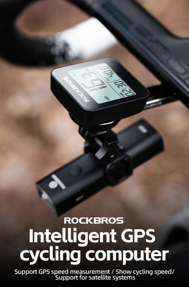 ROCKBROS Bike Computer GPS Speedometer Road Bike MTB IPX6 Waterproof Wireless Stopwatch Cycling Odometer Bicycle Accessories