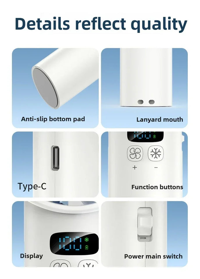 2025 New Cooling Handheld Fan with Ice Pack and Silent Operation100 Portable High-Speed Fan USB Mini Fan