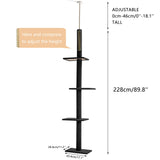 Adjustable Height Cat Tree for Indoor, Floor to Ceiling Cat Tower with Scratching Posts, Cat Scratcher Furniture, Kitten Toys