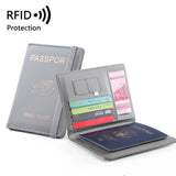 New Solid Color Passport Holder RFID Blocking Ticket Slot Clip Protective Cover Protector Leather Travel Card Bag