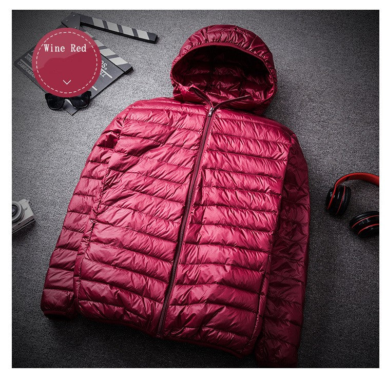 2023 New Arrivals Men's Fashion Hooded Puffer Jackets Autumn Winter Keep Warm White Duck Down Casual Men Down Coat