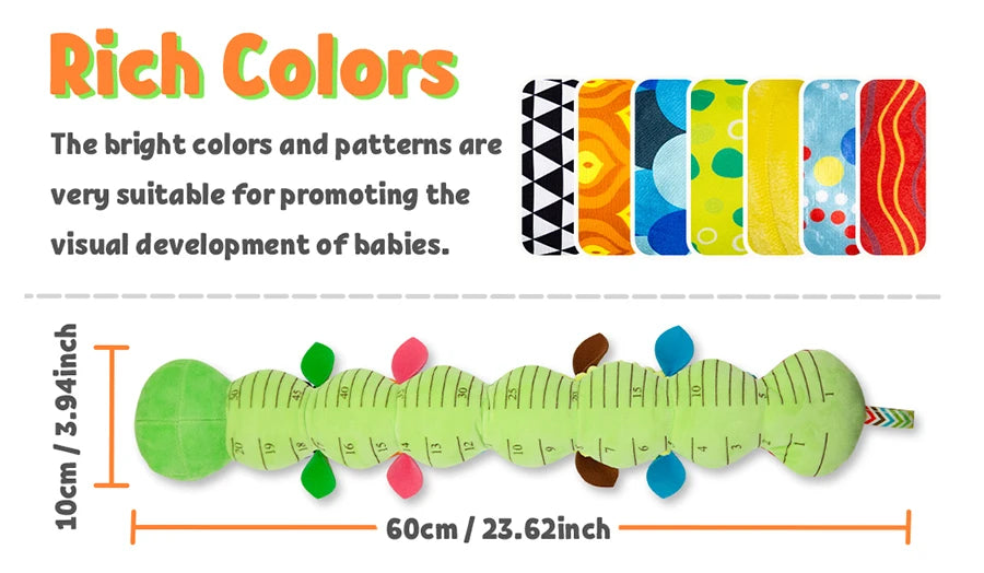 Baby Toys Musical Caterpillar Infant Stuffed Animal Toy with Crinkle Rattles Soft Sensory Toys Newborn Boys Girls 0 3 6 12 Month