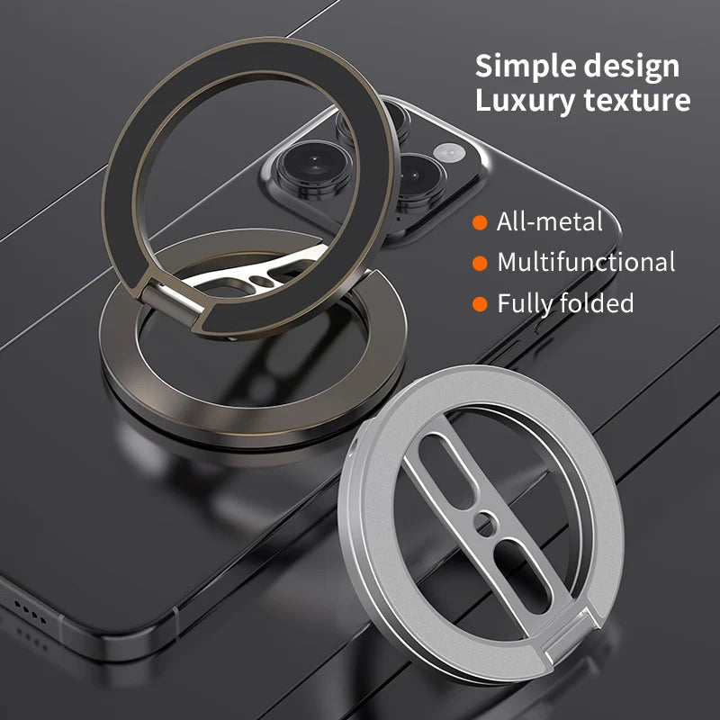 Double Sided Magnetic Phone Ring Holder Kickstand Magnet Grip for MagSafe For iPhone 16 15 14 Android Gym Car Holder Phone Stand