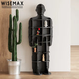 Furniture Modern Living Room Furniture Storage Wooden Black Corner Decoration Standing Bookshelf Human Modeling