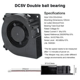 New GDB1232 2Pin 4Pin DC5V 12V 24V 120X120X32MM 12032 Large Air Volume Dual Ball Bearing BarbecueGrill Turbo Blower Cooling Fan