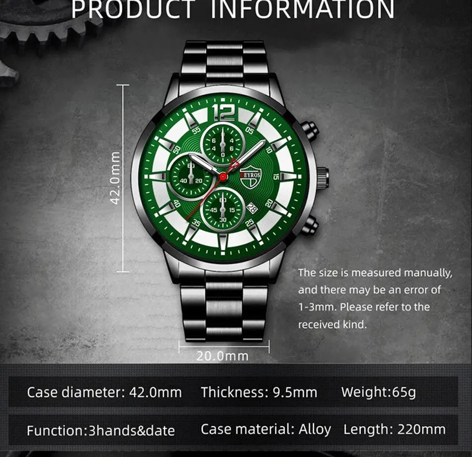 Fashion Men Stainless Steel Watch Luxury Calendar Quartz Wrist Watch Mens Business Watches for Man Luminous Clock