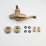 KEMAIDI Antique Brass Bathtub Basin Sink Mixer Tap Single Handle Wall Mounted 360 Rotated Bathroom Basin Sink Mixer Faucet