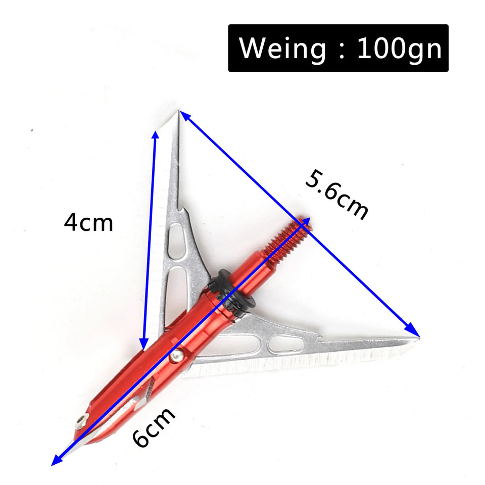 3pcs Hunting Broadhead 100gn-150gn ArrowHead Arrows Points for Compound Recurve Traditional Bow Crossbow Hunting Archery Outdoor