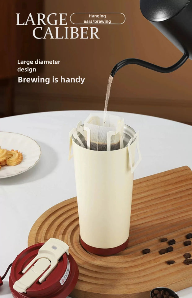 Ceramic Lined Insulated Cup Travel Coffee Cup with Sealed Lid Reusable Ceramic Lining High Aesthetic Value