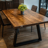 Hotel Restaurant Wooden Dining Table Set 8 Seater Solid Wood Dining Table