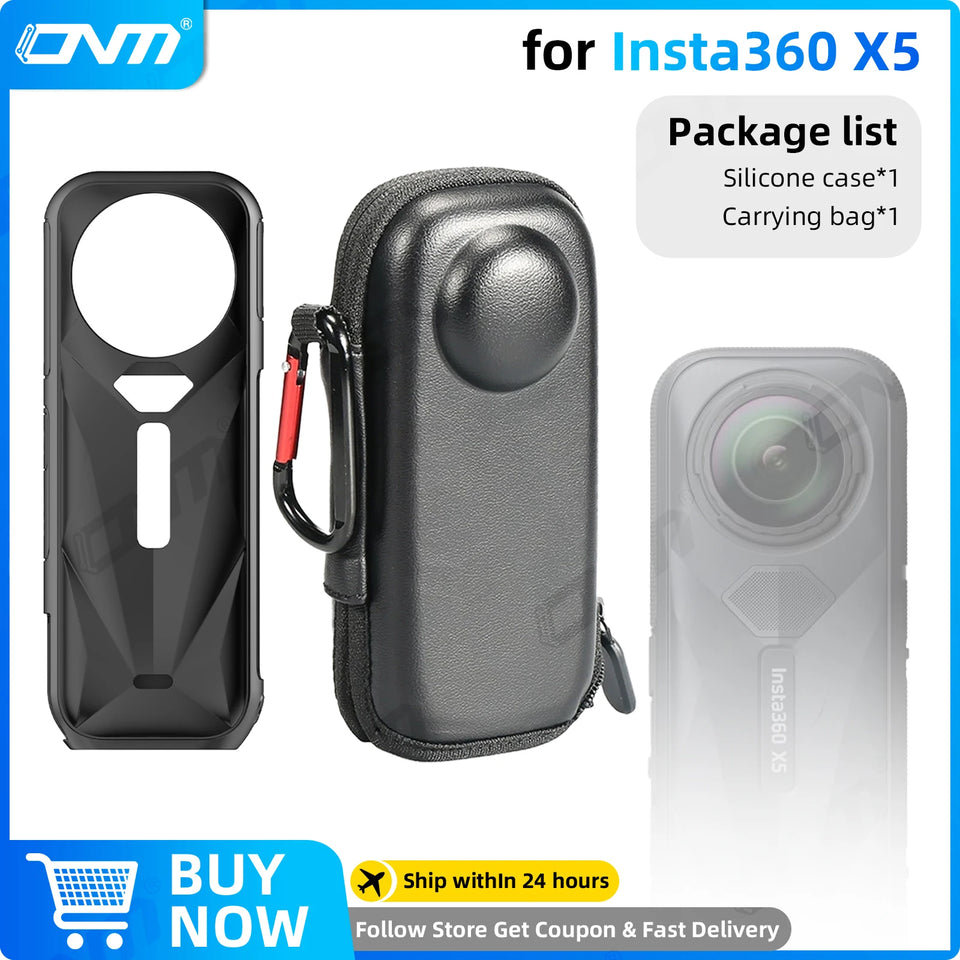 Accessories Set for Insta360 X3 X4 X5 Lens Guard Screen Protector Storage Bag Silicone Case Lens Cap Protective Frame Insta 360