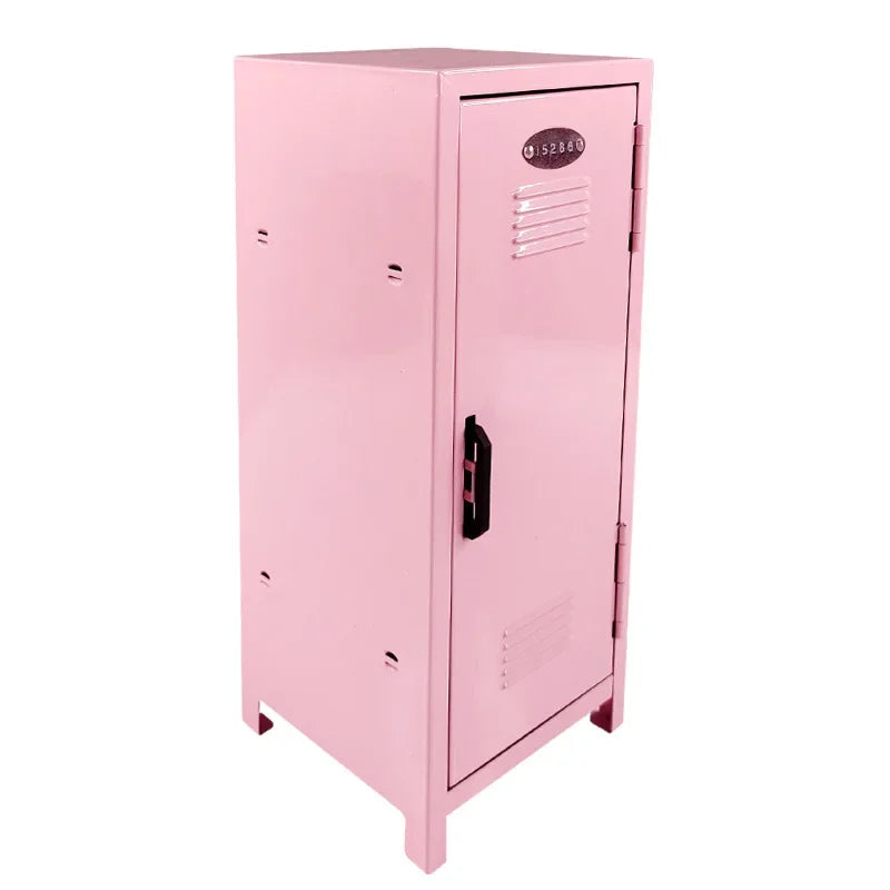 Iron Storage Box Dormitory Storage Cosmetics Paper Money Keys Bank Cards and Other Desktop Small Items Mini Locker Cabinet